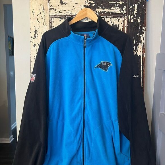 Carolina Panthers Full zip Reebok Onfield vintage fleece jacket. Men’s 2XL. NFL - Picture 1 of 7
